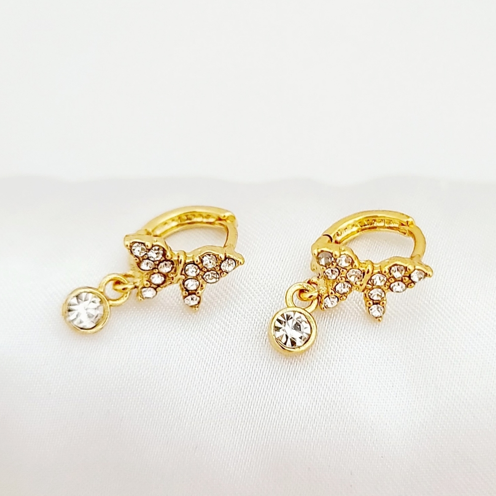 Butterfly earrings for Kid's. 14K Gold Plated. New